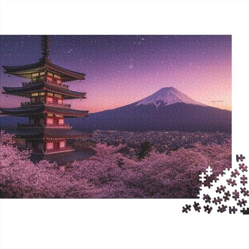 Berg Fuji Puzzle 1000 Teile Schwer Puzzle Spielzeug Pädagogisches Spiel Impossible Herausforderung Spielzeug Für Erwachsene Kinder 1000pcs (75x50cm) von DHBANEIOK