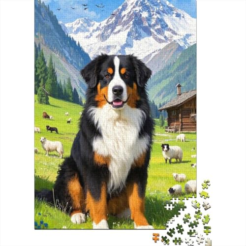 Berner Sennenhund Puzzle 1000 Teile Schwer Puzzle Spielzeug Lernspiel Impossible Herausforderung Spielzeug Für Erwachsene Kinder 1000pcs (75x50cm) von DHBANEIOK
