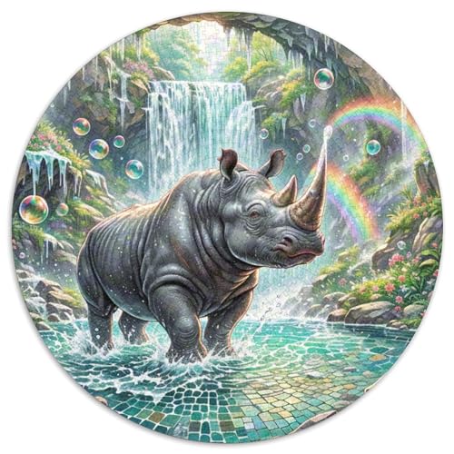 Black Nashörner Puzzle 1000-teilige Schwer Puzzle Spielzeug Pädagogisches Spiel Impossible Herausforderungsspielzeug Für Erwachsene Kinder 1000pcs (67.5x67.5cm) von DHBANEIOK