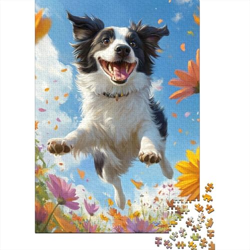 Border Collie Puzzle 1000 Teile Schwer Puzzle Spielzeug Pädagogisches Spiel Impossible Herausforderung Spielzeug Für Erwachsene Und Kinder in Bewährter 1000pcs (75x50cm) von DHBANEIOK