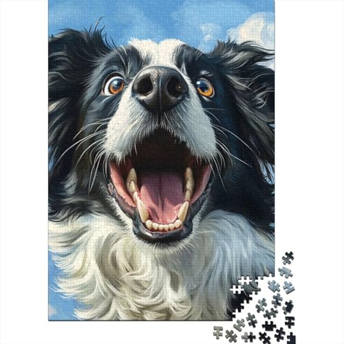 Border Collie Puzzles 1000-teilige Schwer Puzzle Spielzeug Lernspiel Impossible Herausforderungsspielzeug Für Erwachsene Kinder 1000pcs (75x50cm) von DHBANEIOK