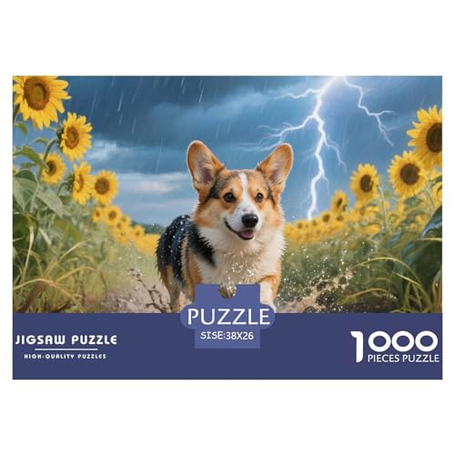 Corgi Puzzle 1000 Teile Schwer Puzzle Spielzeug Lernspiel Impossible Herausforderung Spielzeug Für Erwachsene Kinder 38x26cm/1000pcs von DHBANEIOK