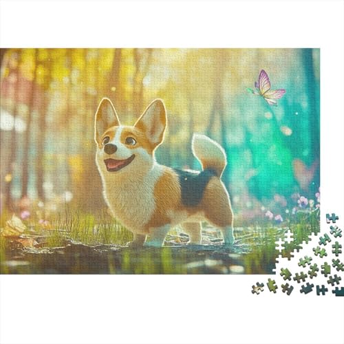 Corgi Puzzle 1000 Teile Schwer Puzzle Spielzeug Pädagogisches Spiel Impossible Herausforderungsspielzeug Für Erwachsene Kinder 1000pcs (75x50cm) von DHBANEIOK