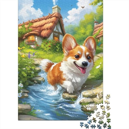 Corgi Puzzles 1000 Teile Schwer Puzzle Spielzeug Pädagogisches Spiel Impossible Herausforderungsspielzeug Für Erwachsene Kinder 1000pcs (75x50cm) von DHBANEIOK