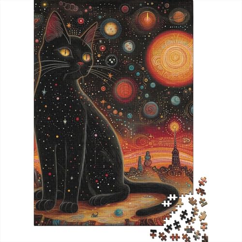 Cute Katze Puzzle 1000-teilige Schwer Puzzle Spielzeug Pädagogisches Spiel Impossible Herausforderung Spielzeug Für Erwachsene Und Kinder in Bewährter 1000pcs (75x50cm) von DHBANEIOK
