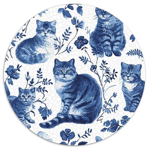 Cute Katze Puzzle 1000-teilige Schwer Puzzle Spielzeug Pädagogisches Spiel Impossible Herausforderungsspielzeug Für Erwachsene Und Kinder in Bewährter 1000pcs (67.5x67.5cm) von DHBANEIOK