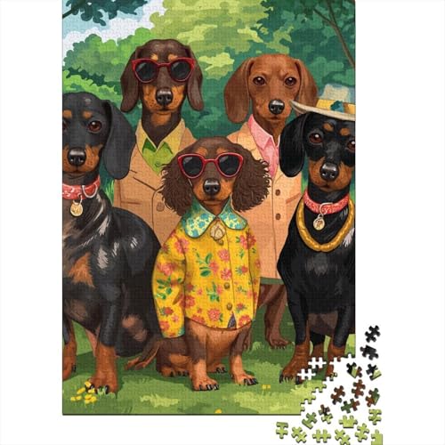 Dackel Puzzles 1000 Teile Schwer Puzzle Spielzeug Lernspiel Impossible Herausforderungsspielzeug Für Erwachsene Kinder 1000pcs (75x50cm) von DHBANEIOK