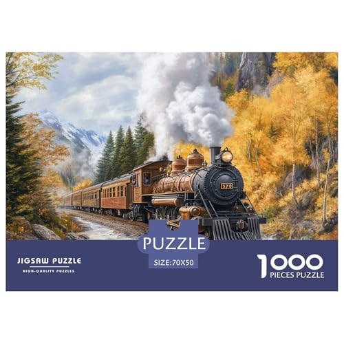 Dampfzug Puzzle 1000 Teile Schwer Puzzle Spielzeug Lernspiel Impossible Herausforderung Spielzeug Für Erwachsene Kinder 70x50cm/1000pcs von DHBANEIOK