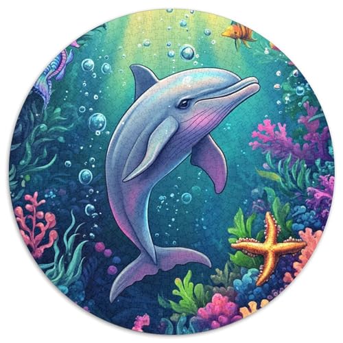 Delphin Puzzle 1000-teilige Schwer Puzzle Spielzeug Lernspiel Impossible Herausforderung Spielzeug Für Erwachsene Kinder 1000pcs (67.5x67.5cm) von DHBANEIOK