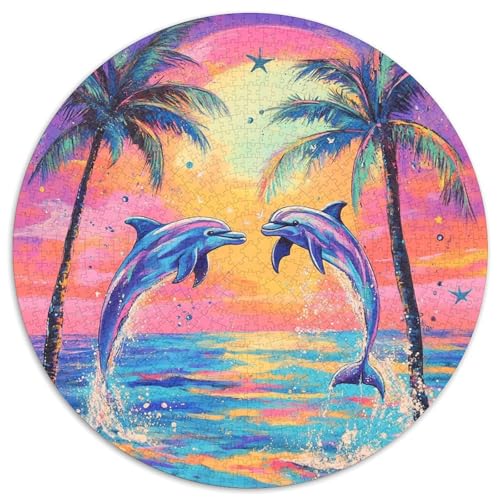 Delphin Puzzle 1000-teilige Schwer Puzzle Spielzeug Lernspiel Impossible Herausforderung Spielzeug Für Erwachsene Kinder 1000pcs (67.5x67.5cm) von DHBANEIOK