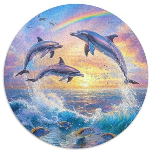 Delphin Puzzle 1000-teilige Schwer Puzzle Spielzeug Lernspiel Impossible Herausforderung Spielzeug Für Erwachsene Kinder 1000pcs (67.5x67.5cm) von DHBANEIOK