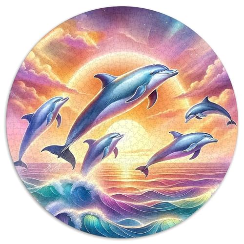 Delphin Puzzle 1000-teilige Schwer Puzzle Spielzeug Pädagogisches Spiel Impossible Herausforderungsspielzeug Für Erwachsene Kinder 1000pcs (67.5x67.5cm) von DHBANEIOK
