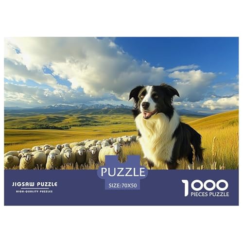 Der Border Collie Puzzle 1000 Teile Schwer Puzzle Spielzeug Lernspiel Impossible Herausforderung Spielzeug Für Erwachsene Und Kinder Ab 14 Jahren 70x50cm/1000pcs von DHBANEIOK