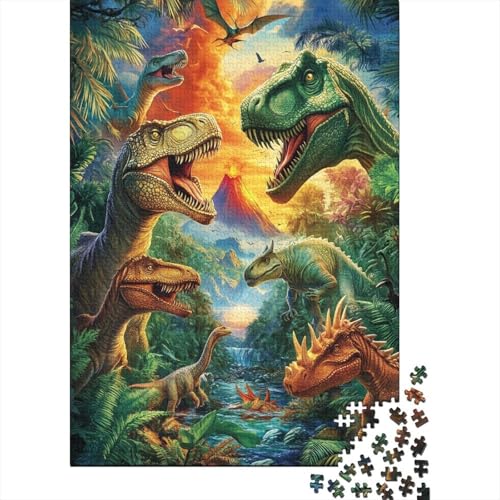 Dinosaurier Puzzle 1000 Teile Schwer Puzzle Spielzeug Pädagogisches Spiel Impossible Herausforderungsspielzeug Für Erwachsene Kinder 1000pcs (75x50cm) von DHBANEIOK