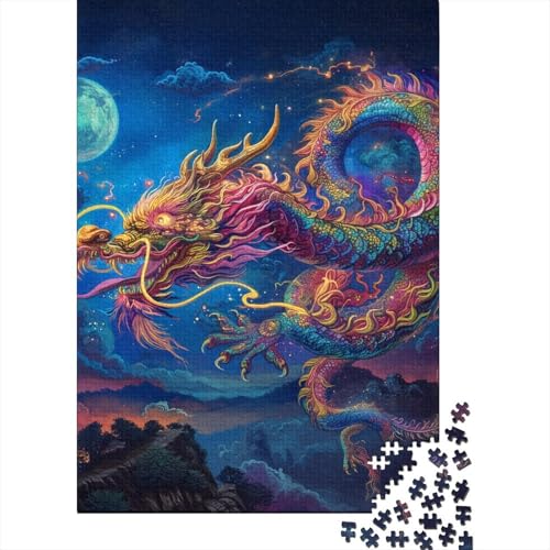 Drache Puzzle 1000 Teile Schwer Puzzle Spielzeug Pädagogisches Spiel Impossible Herausforderung Spielzeug Für Erwachsene Und Kinder in Bewährter 1000pcs (75x50cm) von DHBANEIOK