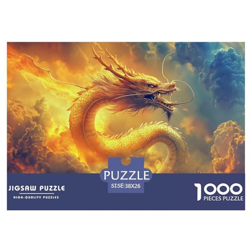 Drachen Puzzle 1000 Teile Schwer Puzzle Spielzeug Lernspiel Impossible Herausforderungsspielzeug Für Erwachsene Und Kinder Ab 14 Jahren 38x26cm/1000pcs von DHBANEIOK