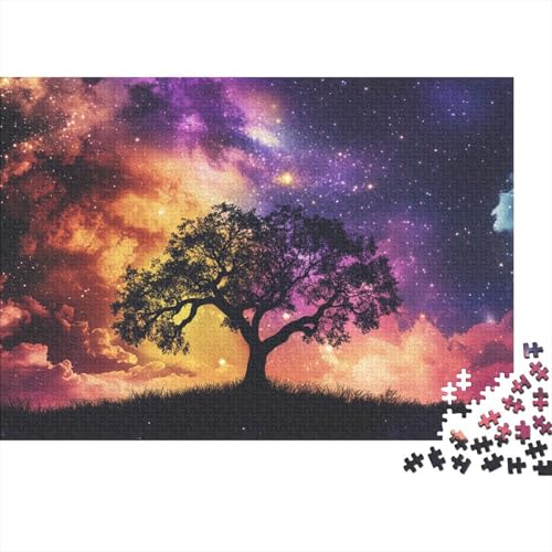 Einsamer Baum Puzzle 1000 Teile Schwer Puzzle Spielzeug Pädagogisches Spiel Impossible Herausforderung Spielzeug Für Erwachsene Kinder 1000pcs (75x50cm) von DHBANEIOK