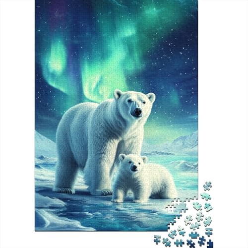 Eisbär Puzzles 1000 Teile Schwer Puzzle Spielzeug Lernspiel Impossible Herausforderungsspielzeug Für Erwachsene Kinder 1000pcs (75x50cm) von DHBANEIOK