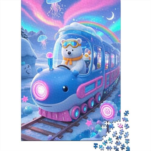 Eisbär Puzzles 1000-teilige Schwer Puzzle Spielzeug Lernspiel Impossible Herausforderungsspielzeug Für Erwachsene Kinder 1000pcs (75x50cm) von DHBANEIOK