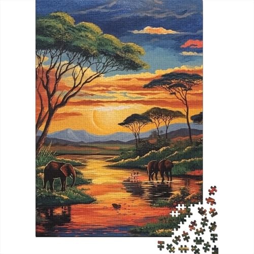 Elefant Puzzle 1000 Teile Schwer Puzzle Spielzeug Lernspiel Impossible Herausforderungsspielzeug Für Erwachsene Kinder 1000pcs (75x50cm) von DHBANEIOK