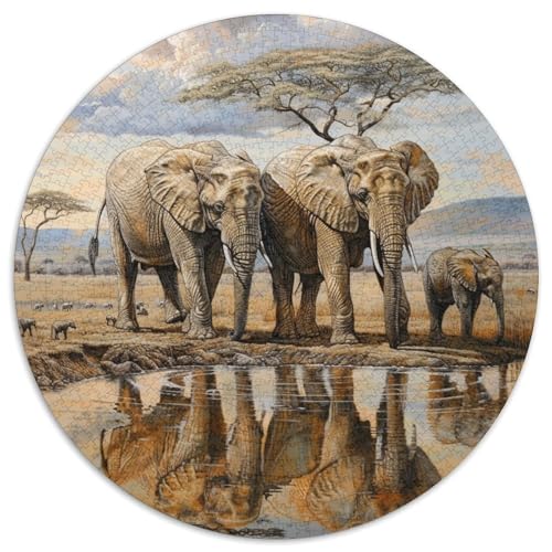 Elefanten Puzzle 1000 Teile Schwer Puzzle Spielzeug Lernspiel Impossible Herausforderung Spielzeug Für Erwachsene Und Kinder in Bewährter 1000pcs (67.5x67.5cm) von DHBANEIOK