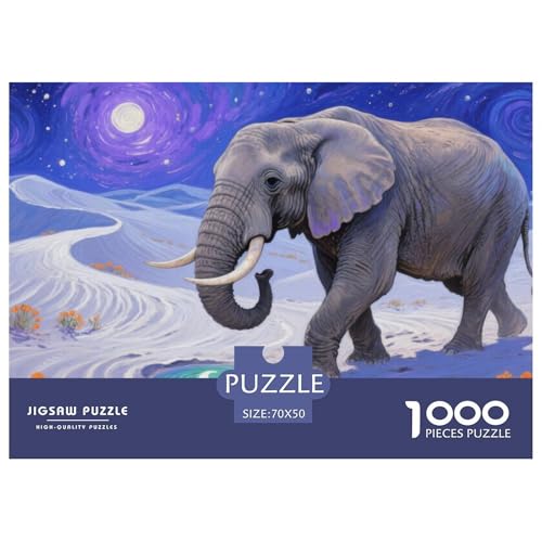 Elefanten Puzzles 1000 Teile Schwer Puzzle Spielzeug Pädagogisches Spiel Impossible Herausforderungsspielzeug Für Erwachsene Kinder 70x50cm/1000pcs von DHBANEIOK