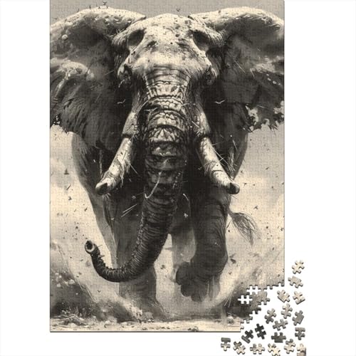 Elefants Puzzles 1000 Teile Schwer Puzzle Spielzeug Lernspiel Impossible Herausforderungsspielzeug Für Erwachsene Kinder 1000pcs (75x50cm) von DHBANEIOK