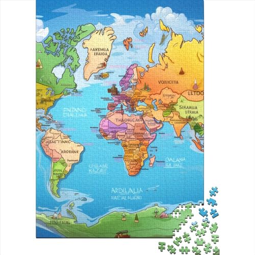 Europakarte Puzzle 1000-teilige Schwer Puzzle Spielzeug Lernspiel Impossible Herausforderung Spielzeug Für Erwachsene Und Kinder Ab 12 Jahren 1000pcs (75x50cm) von DHBANEIOK