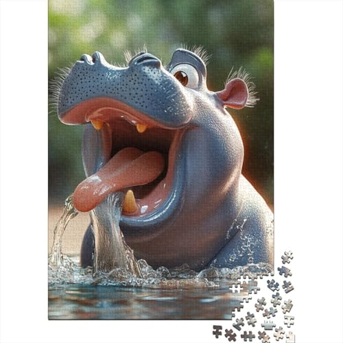 Flusspferd Puzzles 1000 Teile Schwer Puzzle Spielzeug Pädagogisches Spiel Impossible Herausforderungsspielzeug Für Erwachsene Kinder 1000pcs (75x50cm) von DHBANEIOK
