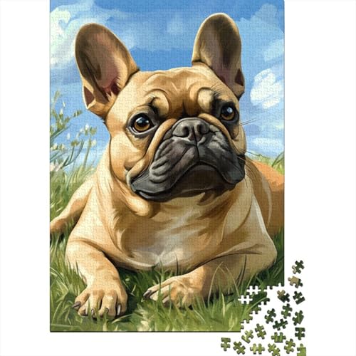 French BullHund Puzzle 1000-teilige Schwer Puzzle Spielzeug Lernspiel Impossible Herausforderung Spielzeug Für Erwachsene Und Kinder Ab 12 Jahren 1000pcs (75x50cm) von DHBANEIOK