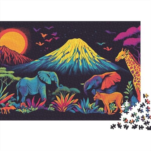 Giraffe Puzzles 1000 Teile Schwer Puzzle Spielzeug Lernspiel Impossible Herausforderungsspielzeug Für Erwachsene Kinder 1000pcs (75x50cm) von DHBANEIOK