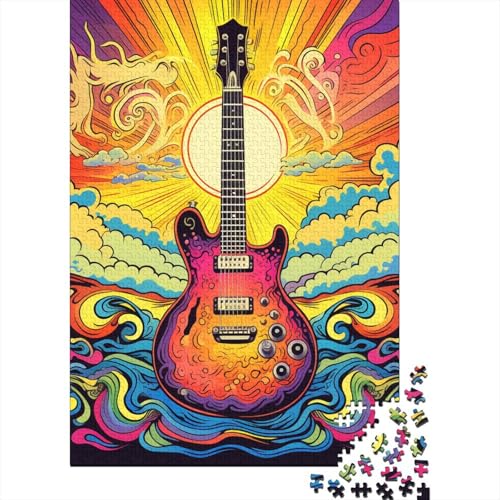 Gitarres Puzzles 1000 Teile Schwer Puzzle Spielzeug Pädagogisches Spiel Impossible Herausforderungsspielzeug Für Erwachsene Kinder 1000pcs (75x50cm) von DHBANEIOK