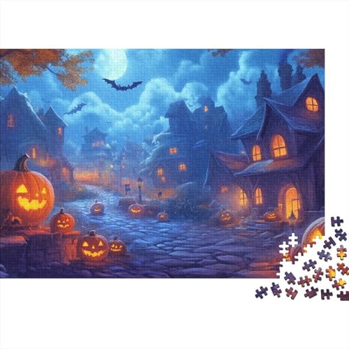 Halloween-Dorf Puzzles 1000 Teile Schwer Puzzle Spielzeug Pädagogisches Spiel Impossible Herausforderungsspielzeug Für Erwachsene Und Kinder Ab 12 Jahren 1000pcs (75x50cm) von DHBANEIOK