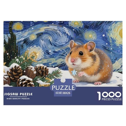 Hamster Puzzles 1000 Teile Schwer Puzzle Spielzeug Lernspiel Impossible Herausforderung Spielzeug Für Erwachsene Kinder 38x26cm/1000pcs von DHBANEIOK