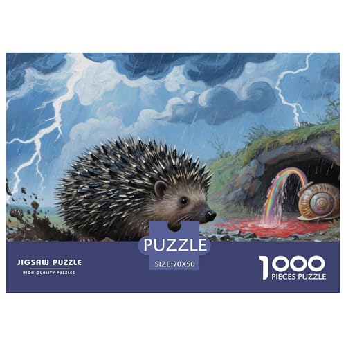 Hedgehog Puzzles 1000 Teile Schwer Puzzle Spielzeug Lernspiel Impossible Herausforderungsspielzeug Für Erwachsene Und Kinder Ab 14 Jahren 70x50cm/1000pcs von DHBANEIOK