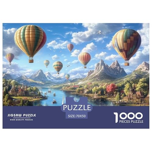Heißluftballon Puzzle 1000-teilige Schwer Puzzle Spielzeug Lernspiel Impossible Herausforderung Spielzeug Für Erwachsene Kinder 70x50cm/1000pcs von DHBANEIOK