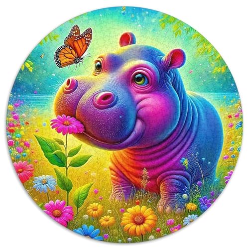 Hippopotamus Puzzle 1000 Teile Schwer Puzzle Spielzeug Lernspiel Impossible Herausforderungsspielzeug Für Erwachsene Kinder 1000pcs (67.5x67.5cm) von DHBANEIOK