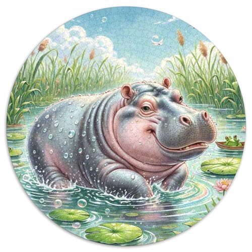 Hippopotamus Puzzles 1000 Teile Schwer Puzzle Spielzeug Lernspiel Impossible Herausforderung Spielzeug Für Erwachsene Und Kinder in Bewährter 1000pcs (67.5x67.5cm) von DHBANEIOK