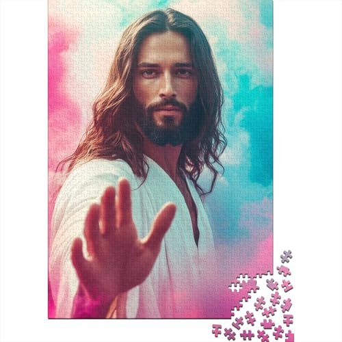 Jesus Puzzle 1000 Teile Schwer Puzzle Spielzeug Lernspiel Impossible Herausforderungsspielzeug Für Erwachsene Und Kinder Ab 14 Jahren 1000pcs (75x50cm) von DHBANEIOK
