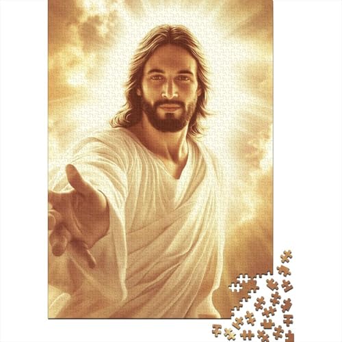 Jesus Puzzle 1000 Teile Schwer Puzzle Spielzeug Pädagogisches Spiel Impossible Herausforderungsspielzeug Für Erwachsene Kinder 1000pcs (75x50cm) von DHBANEIOK