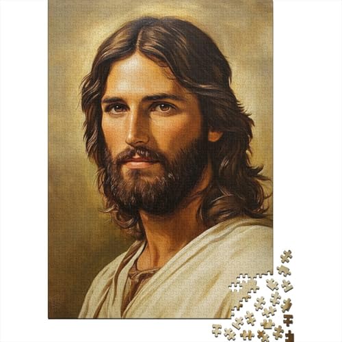 Jesus Puzzle 1000-teilige Schwer Puzzle Spielzeug Lernspiel Impossible Herausforderungsspielzeug Für Erwachsene Kinder 1000pcs (75x50cm) von DHBANEIOK
