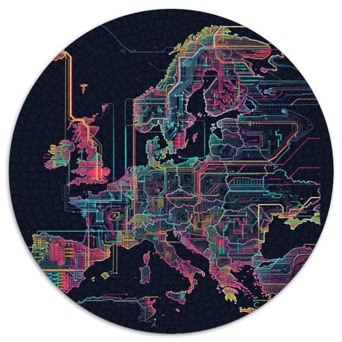 Karte von Europa Puzzle 1000 Teile Schwer Puzzle Spielzeug Lernspiel Impossible Herausforderungsspielzeug Für Erwachsene Und Kinder Ab 14 Jahren 1000pcs (67.5x67.5cm) von DHBANEIOK