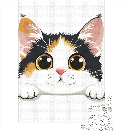 Katze Puzzles 1000 Teile Schwer Puzzle Spielzeug Lernspiel Impossible Herausforderungsspielzeug Für Erwachsene Kinder 1000pcs (75x50cm) von DHBANEIOK