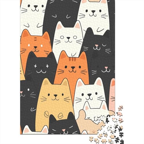 Katze Puzzles 1000 Teile Schwer Puzzle Spielzeug Lernspiel Impossible Herausforderungsspielzeug Für Erwachsene Und Kinder Ab 12 Jahren 1000pcs (75x50cm) von DHBANEIOK