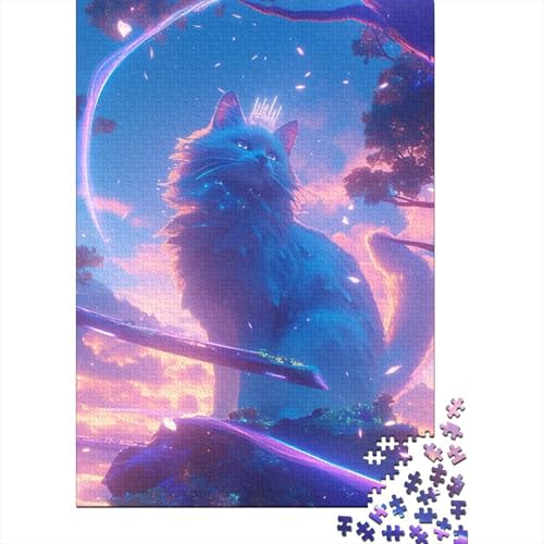 Katze Puzzles 1000 Teile Schwer Puzzle Spielzeug Pädagogisches Spiel Impossible Herausforderungsspielzeug Für Erwachsene Kinder 1000pcs (75x50cm) von DHBANEIOK