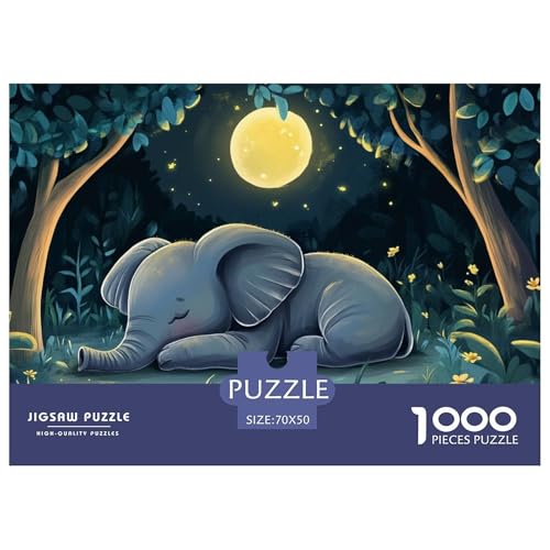 Kleiner Elefant Puzzle 1000 Teile Schwer Puzzle Spielzeug Pädagogisches Spiel Impossible Herausforderung Spielzeug Für Erwachsene Kinder 70x50cm/1000pcs von DHBANEIOK