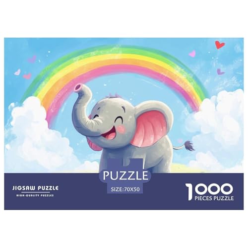 Kleiner Elefant Puzzle 1000 Teile Schwer Puzzle Spielzeug Pädagogisches Spiel Impossible Herausforderungsspielzeug Für Erwachsene Und Kinder Ab 12 Jahren 70x50cm/1000pcs von DHBANEIOK