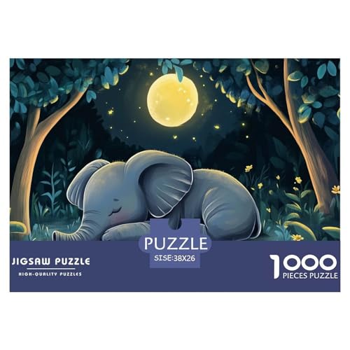 Kleiner Elefant Puzzles 1000 Teile Schwer Puzzle Spielzeug Pädagogisches Spiel Impossible Herausforderung Spielzeug Für Erwachsene Und Kinder Ab 12 Jahren 38x26cm/1000pcs von DHBANEIOK