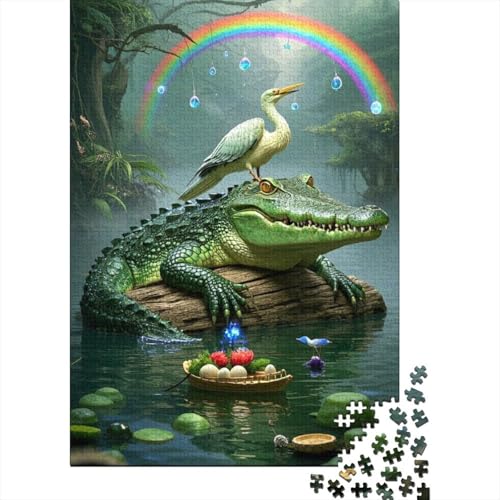 Krokodil Puzzle 1000 Teile Schwer Puzzle Spielzeug Lernspiel Impossible Herausforderungsspielzeug Für Erwachsene Und Kinder Ab 12 Jahren 1000pcs (75x50cm) von DHBANEIOK
