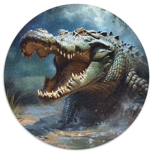 Krokodil Puzzle 1000-teilige Schwer Puzzle Spielzeug Lernspiel Impossible Herausforderungsspielzeug Für Erwachsene Und Kinder Ab 12 Jahren 1000pcs (67.5x67.5cm) von DHBANEIOK